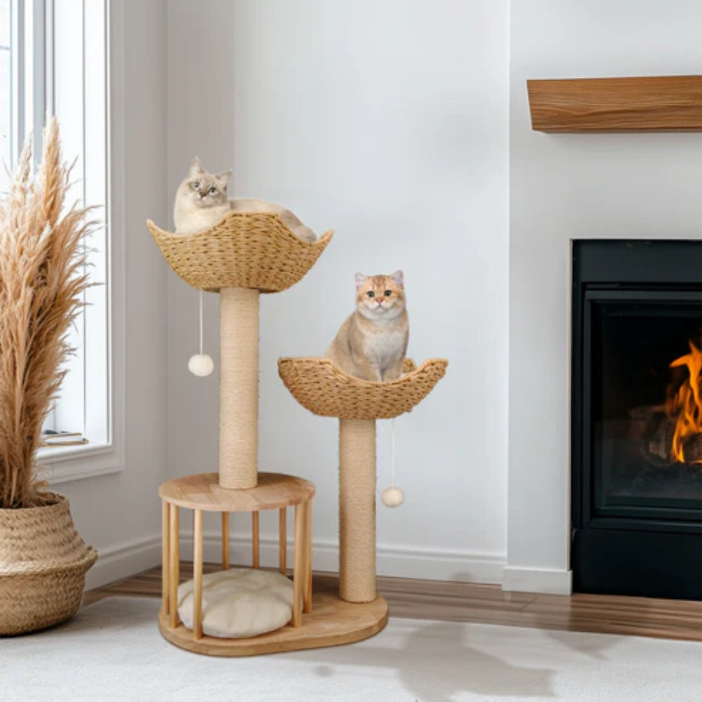 WeaveNest – Luxe Kattenboom met Meerdere Verdiepingen, Krabpalen en Zachte Ligbedden
