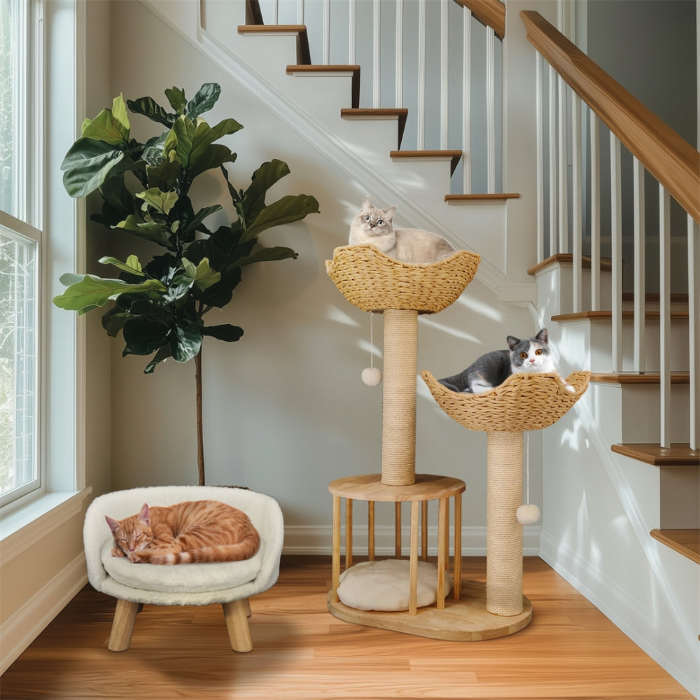 WeaveNest – Luxe Kattenboom met Meerdere Verdiepingen, Krabpalen en Zachte Ligbedden