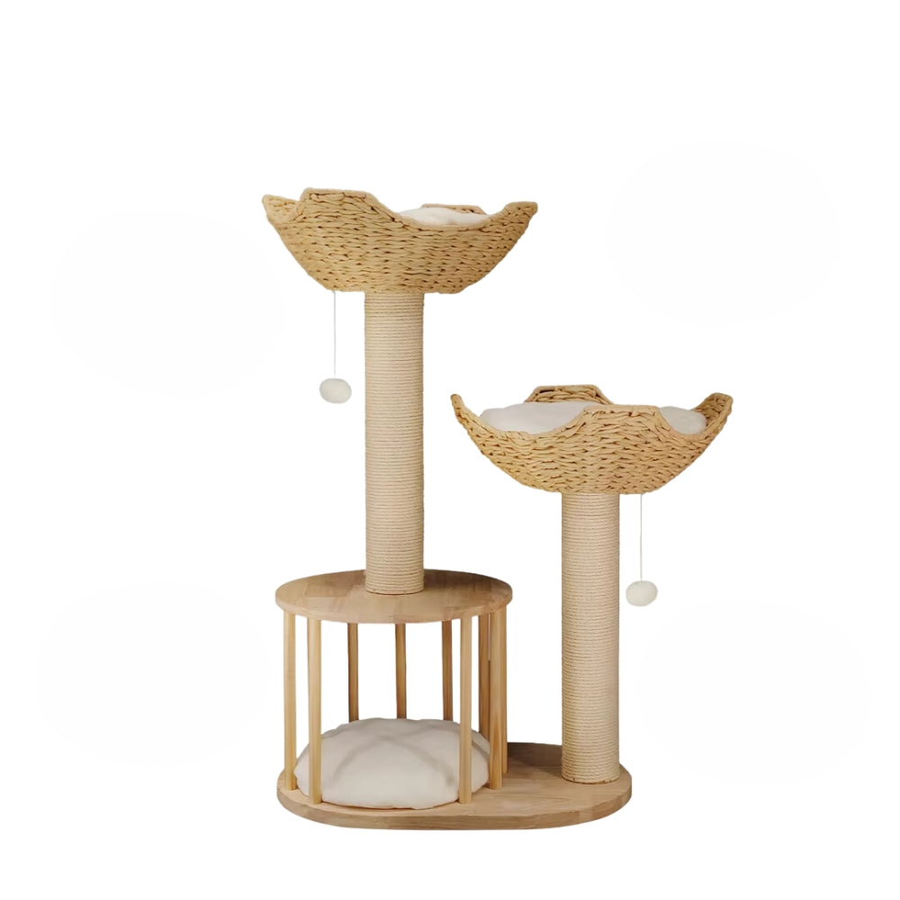 WeaveNest – Luxe Kattenboom met Meerdere Verdiepingen, Krabpalen en Zachte Ligbedden
